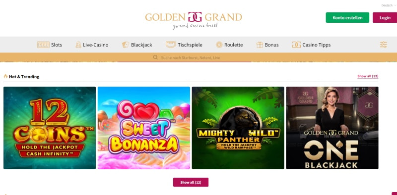 Golden Grand Casino-Homepage